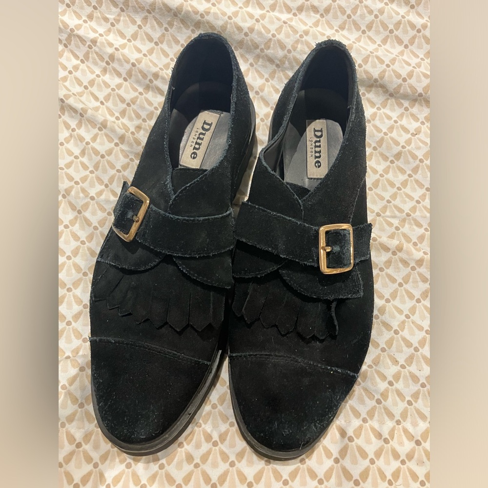 Dune London suede oxford flats